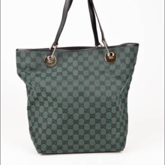 Gucci Eclipse Vintage GG Monogram Canvas / Leather Bucket Tote Bag. - Picture 3 of 17